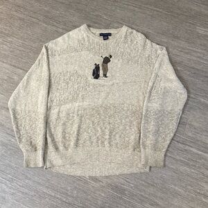 Vintage Pinnacle Golf Sweater Size L Men Embroidered Golfer Motif Pullover